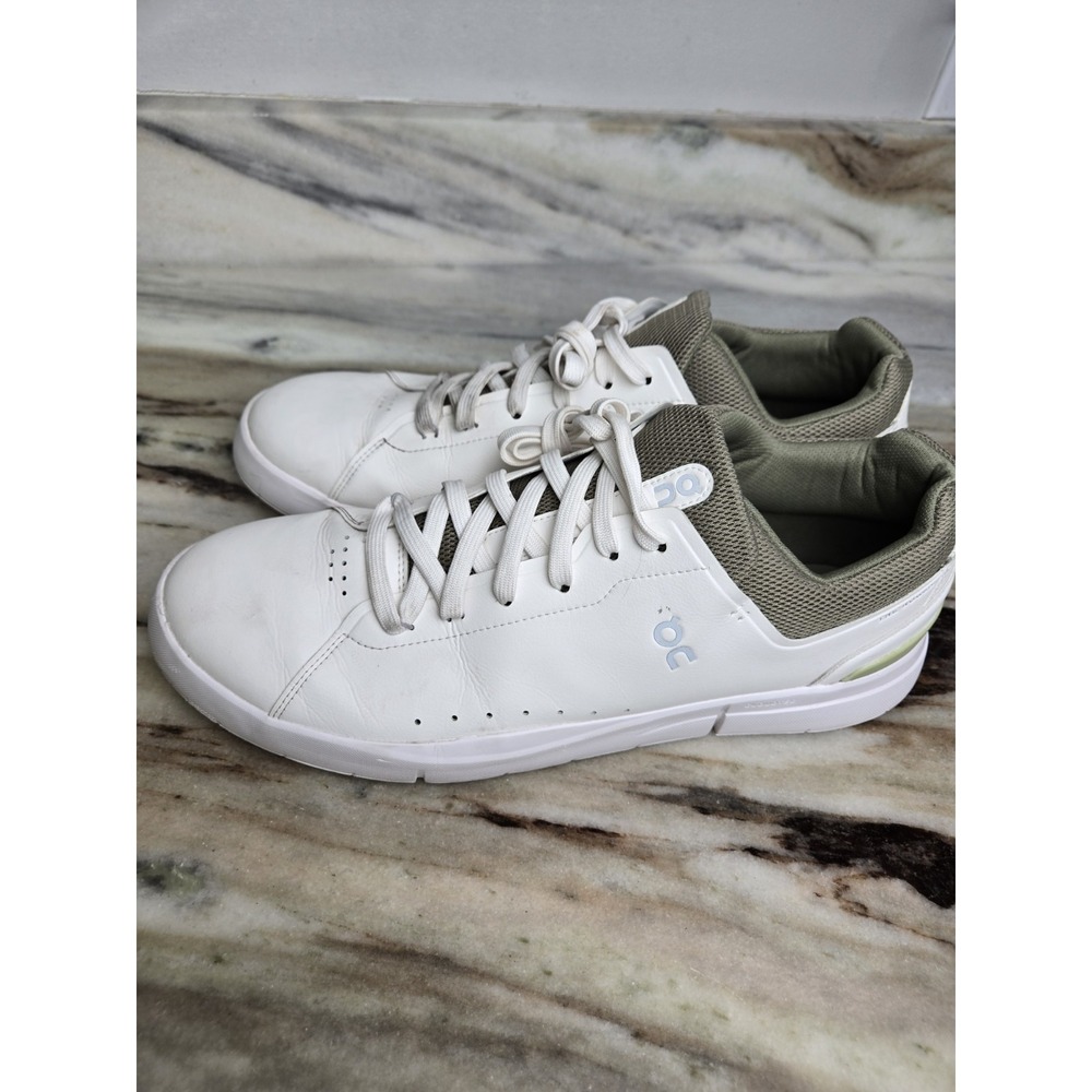 On The‎ Roger Advantage Men's Size 14 Casual  Running Shoe On Cloud White Green